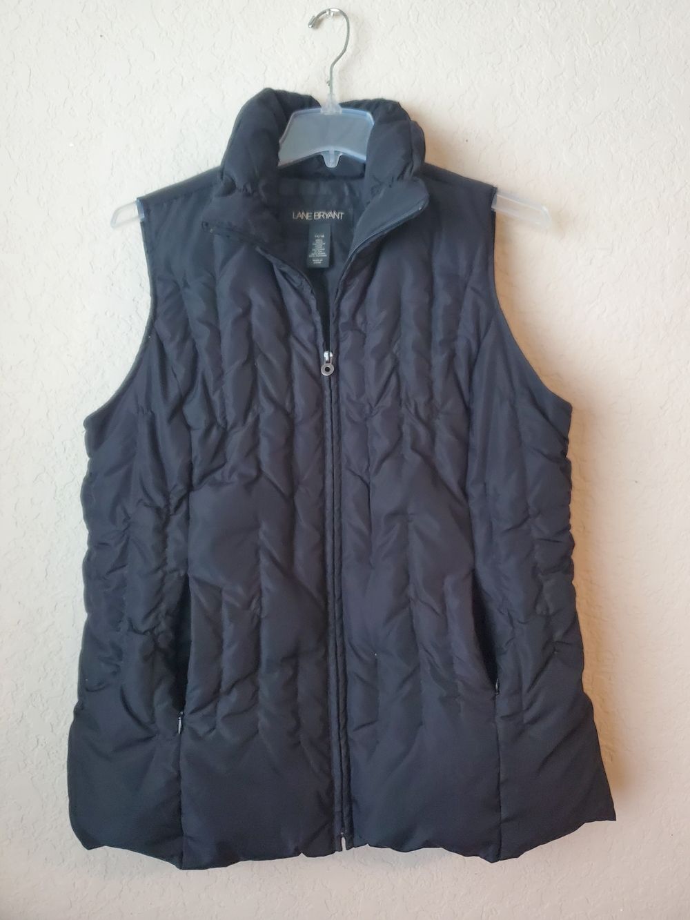 Lane Bryant Black Quilted Puffer Vest - Down & Feather Mix Size 14/16 (1X)